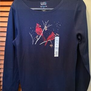 Croft & Barrow Long Sleeve Women’s Long Sleeve Shirt with Cardinals